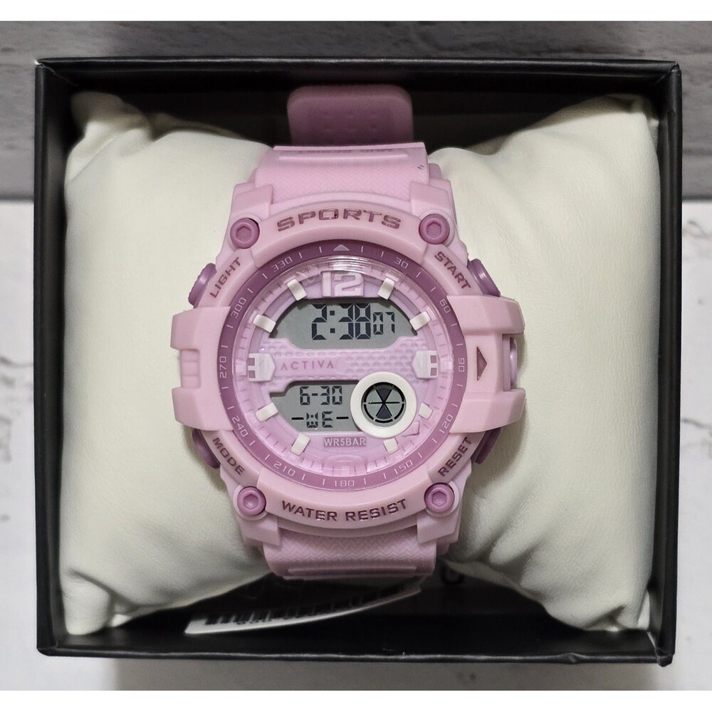 Activa X Invicta Digital Essentials Lady Watch 46mm Pink Purple ACW533-008 New